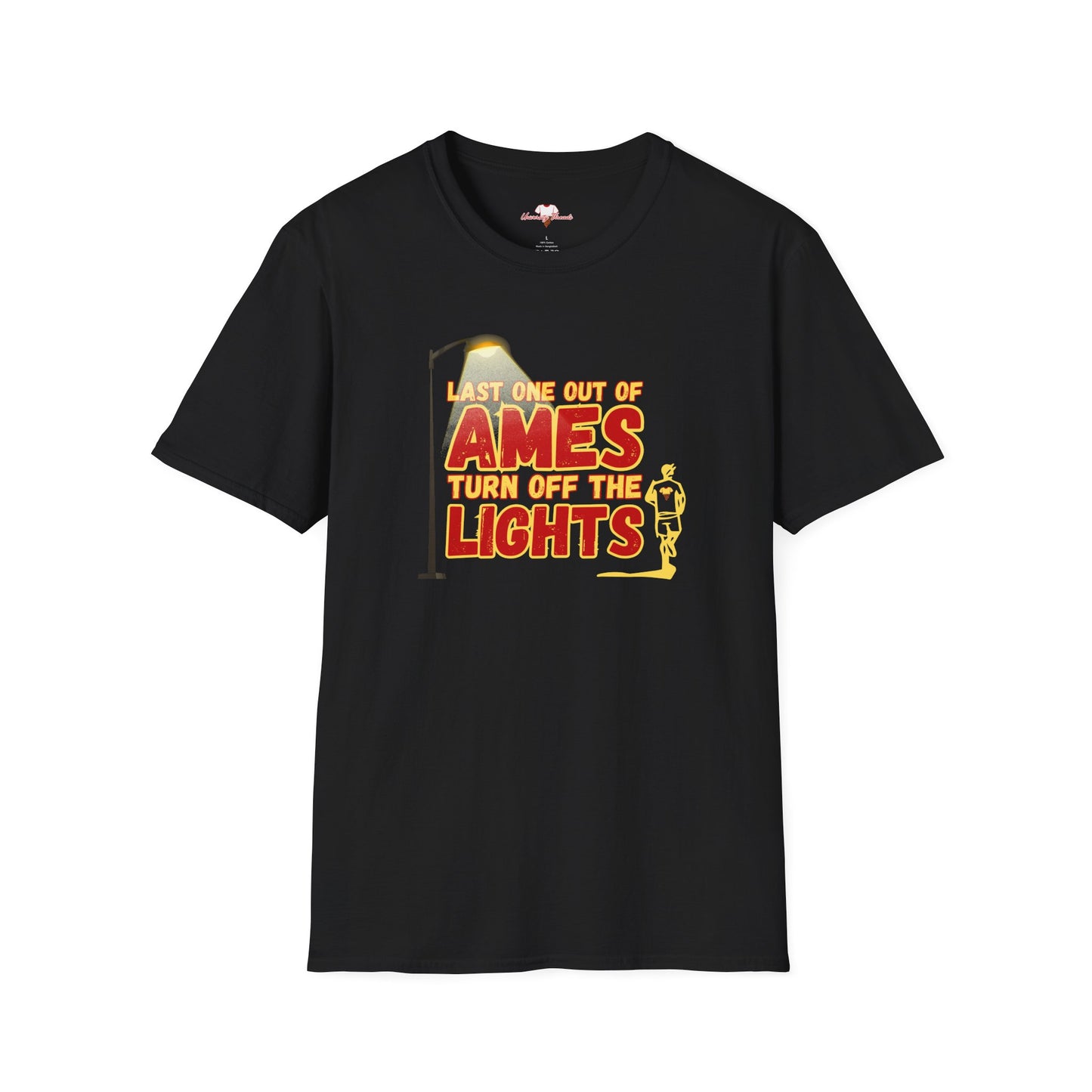 Last One Out of Ames, Turn Off the Lights - Unisex Softstyle T-Shirt