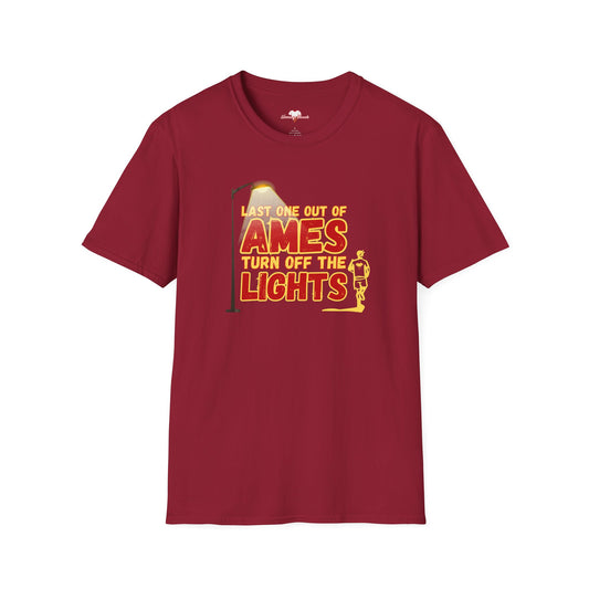Last One Out of Ames, Turn Off the Lights - Unisex Softstyle T-Shirt