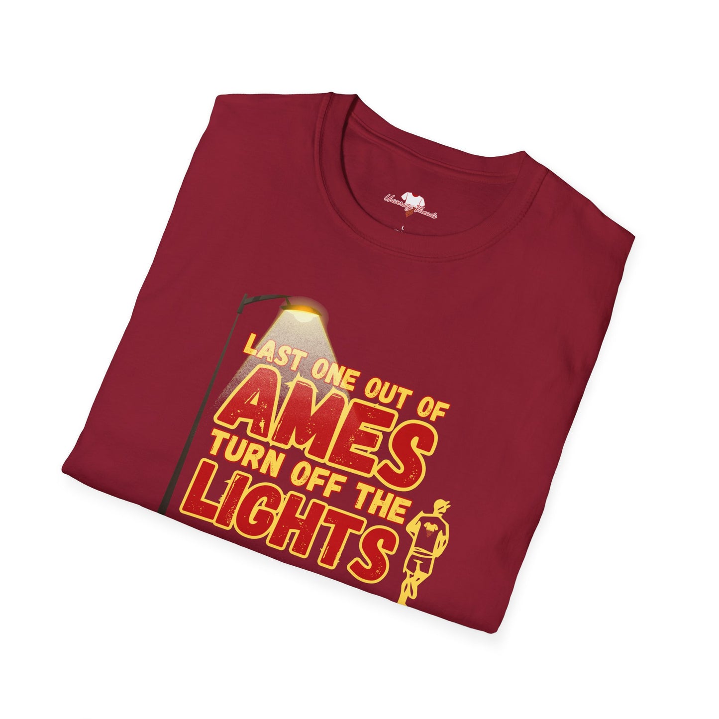 Last One Out of Ames, Turn Off the Lights - Unisex Softstyle T-Shirt